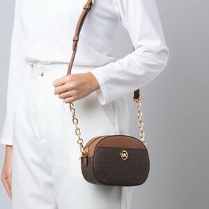 Michael Kors Brown Jet Set Glam Crossbody Bag